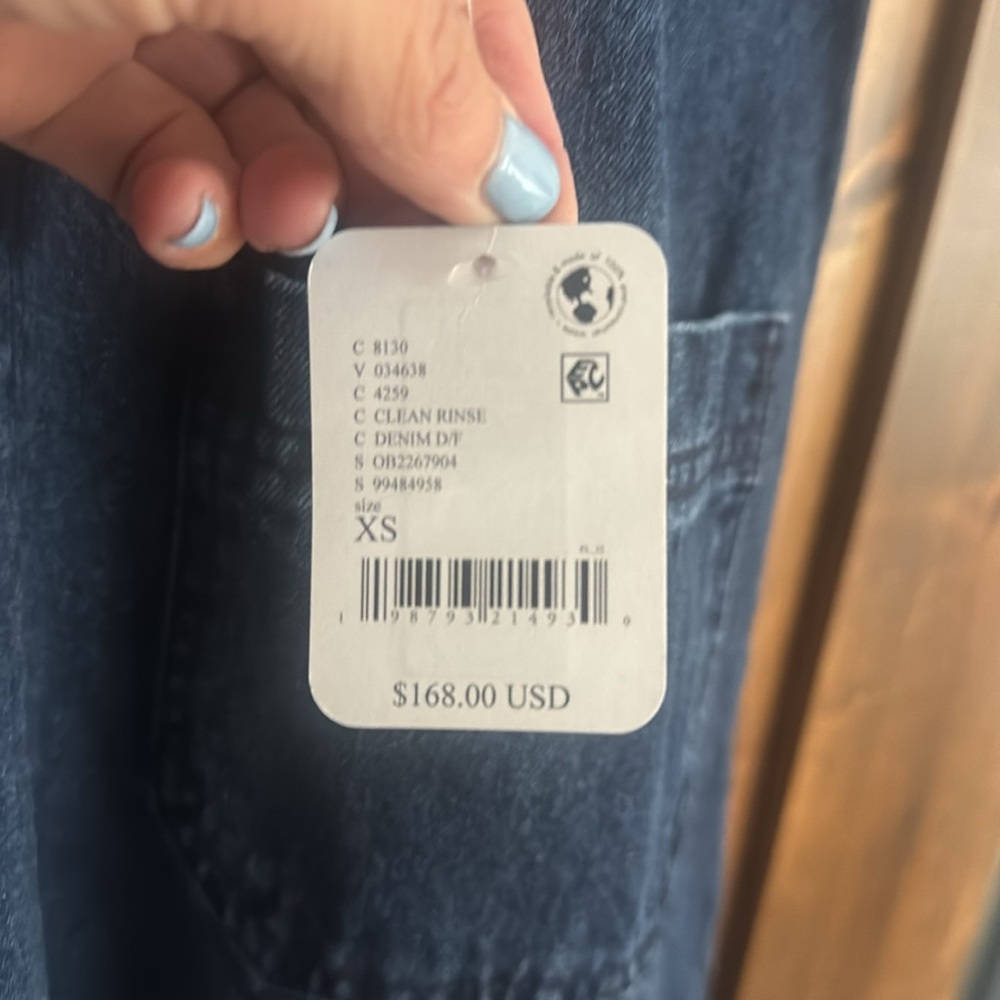 NWT Free People Dex Denim pocket midi dress Sz XS - Picture 6 of 6